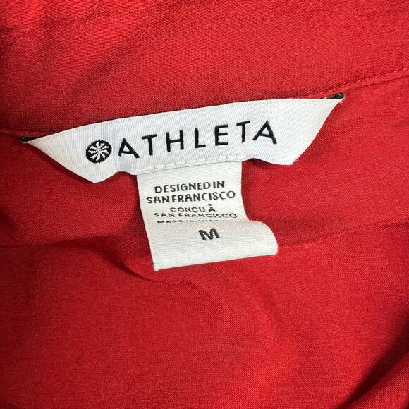 Athleta Red Button Down Shirt - Picture 4 of 6